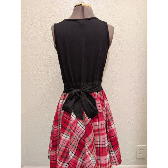 JUSTICE GIRLS SZ 18 SPARKLE BLACK DRESS WITH PLAID SKIRT PEEKING TULLE RED PLAID - Picture 4 of 11